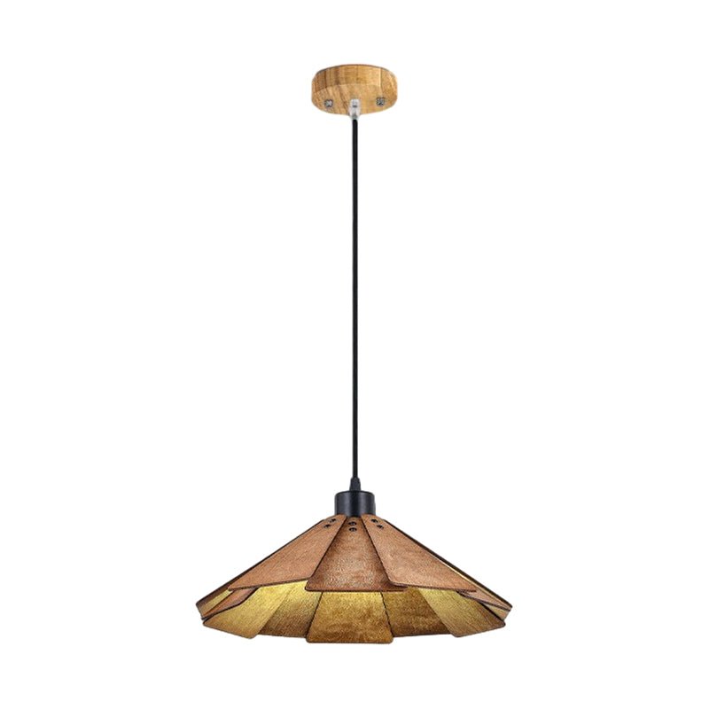 Wabi-Sabi Pendant Chandelier — Basswood, E27, Warm White 3000K, 13.8" Diameter, Dining Room