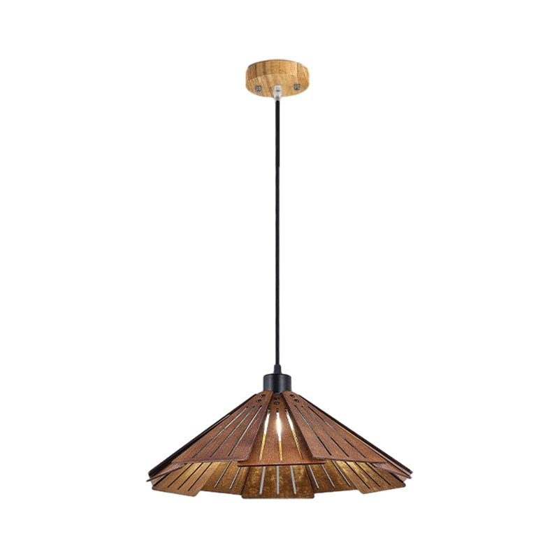 Wabi-Sabi Pendant Chandelier — Basswood, E27, Warm White 3000K, 13.8" Diameter, Dining Room
