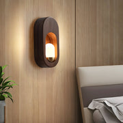 woodwalnut 1 light oval wall sconce