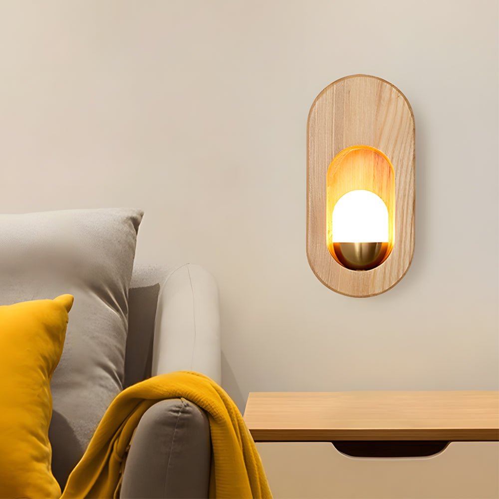 woodwalnut 1 light oval wall sconce