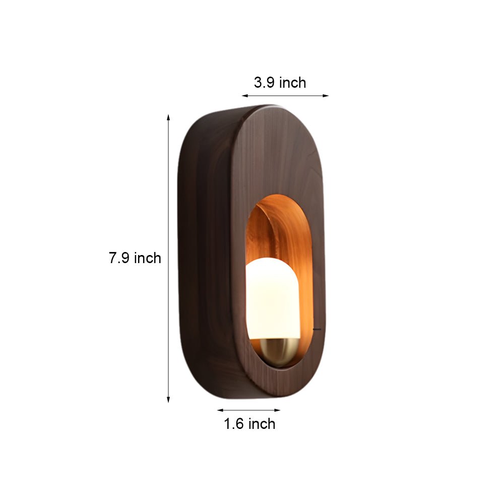 woodwalnut 1 light oval wall sconce