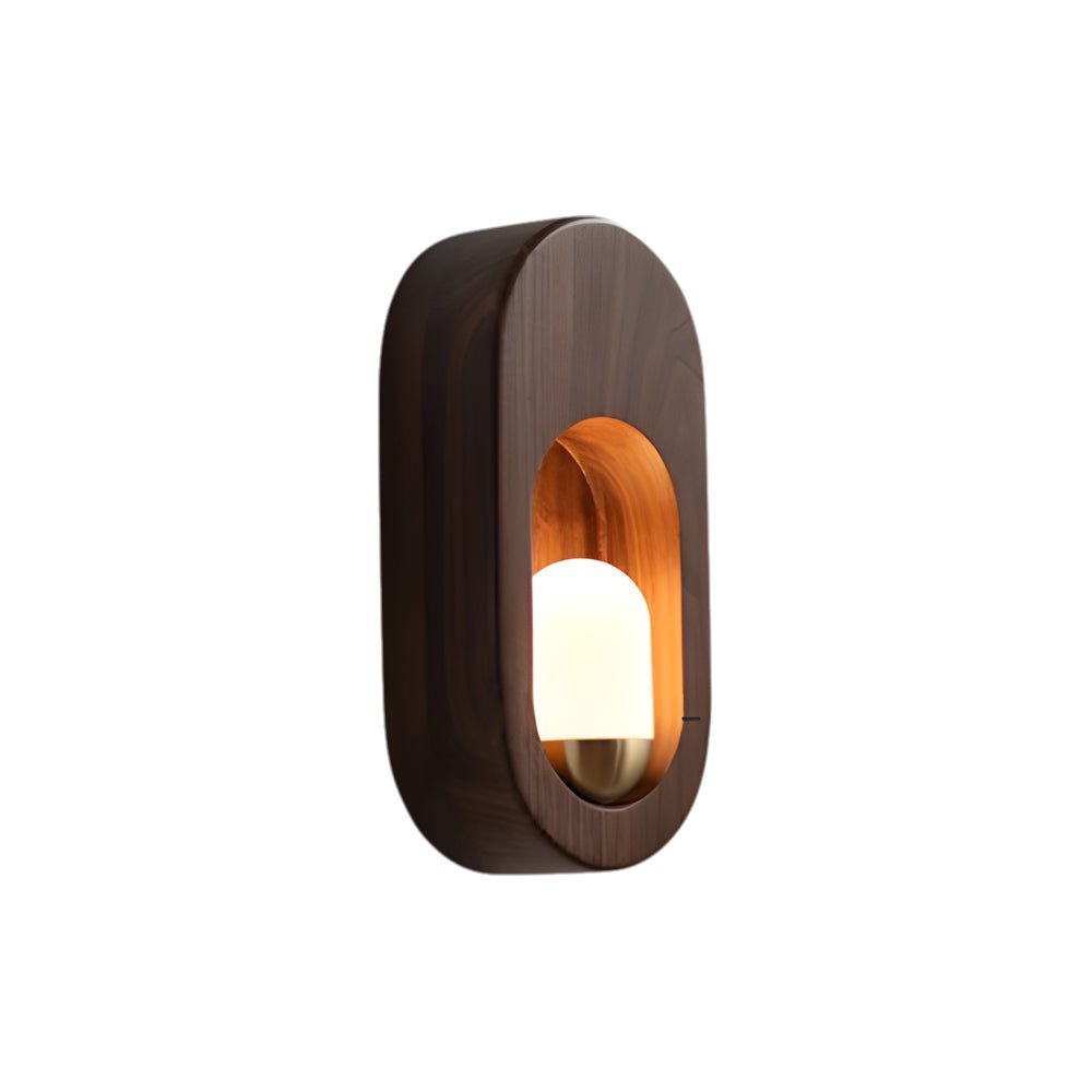 woodwalnut 1 light oval wall sconce