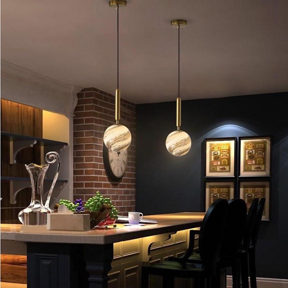 Distressed Globe Mini Pendant — Metal and Acrylic, 5W LED Warm White (3000K), 6" Diameter, Adjustable Cord