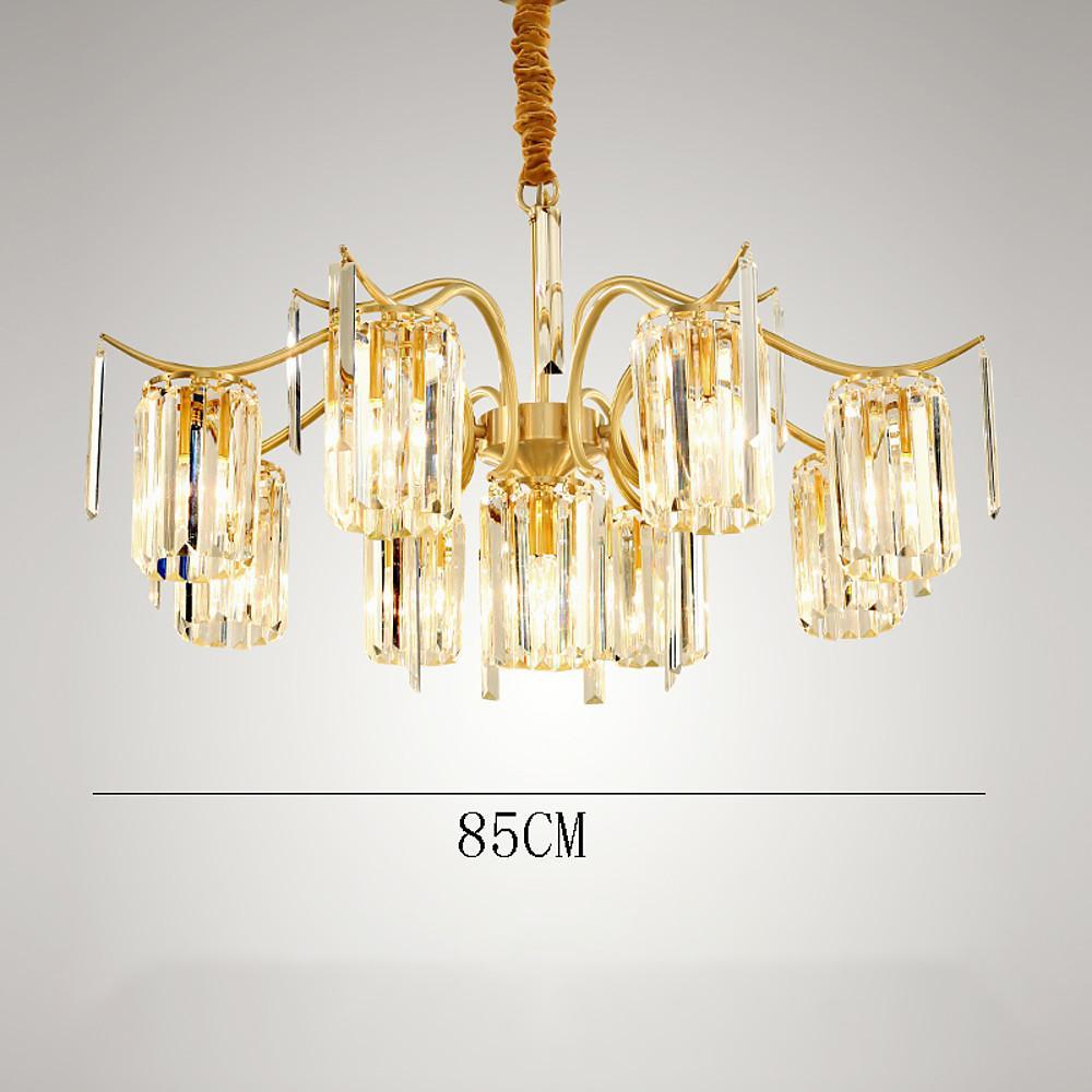 Modern Classical Crystal Chandelier — Copper and Gold, Glass and Crystal Accents, LED, 4- to 11-Light, 22"–39" Diameter