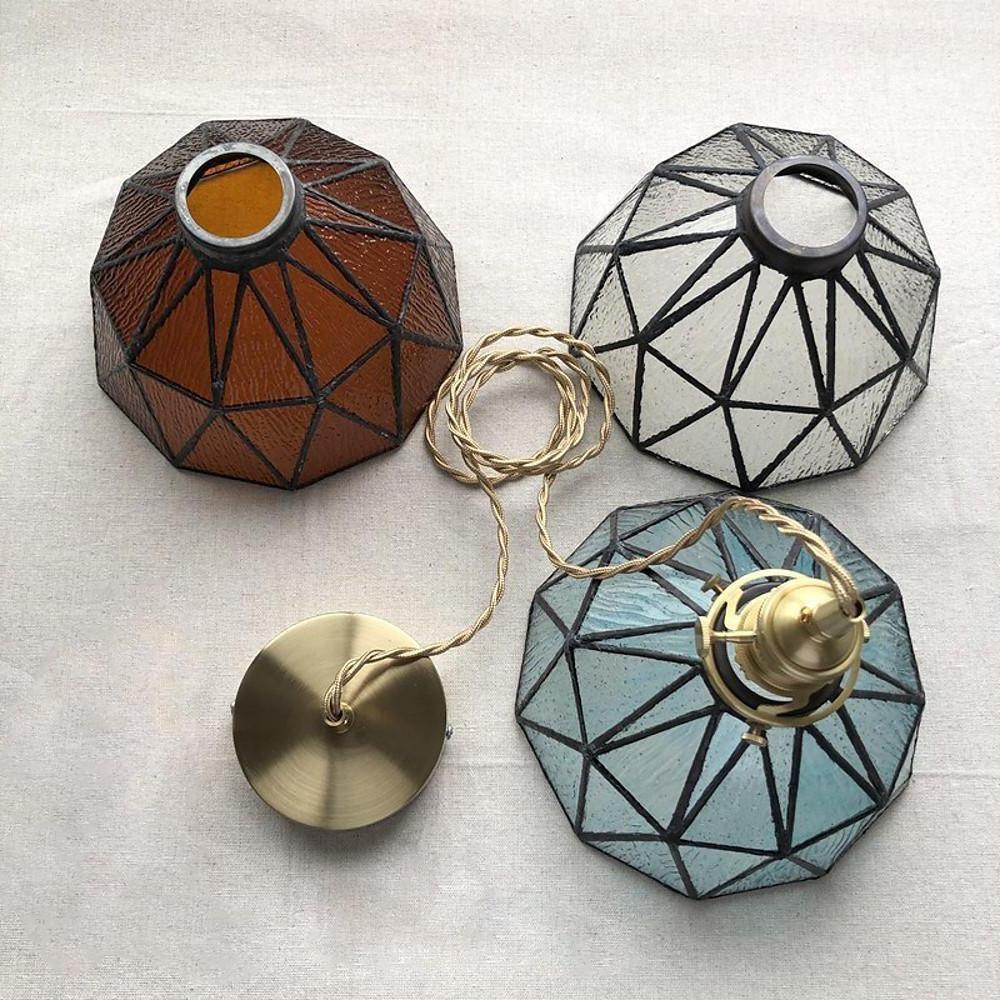 Industrial Lantern Mini Pendant — Glass and Metal, 4W LED 3000K, 39" Adjustable Cord