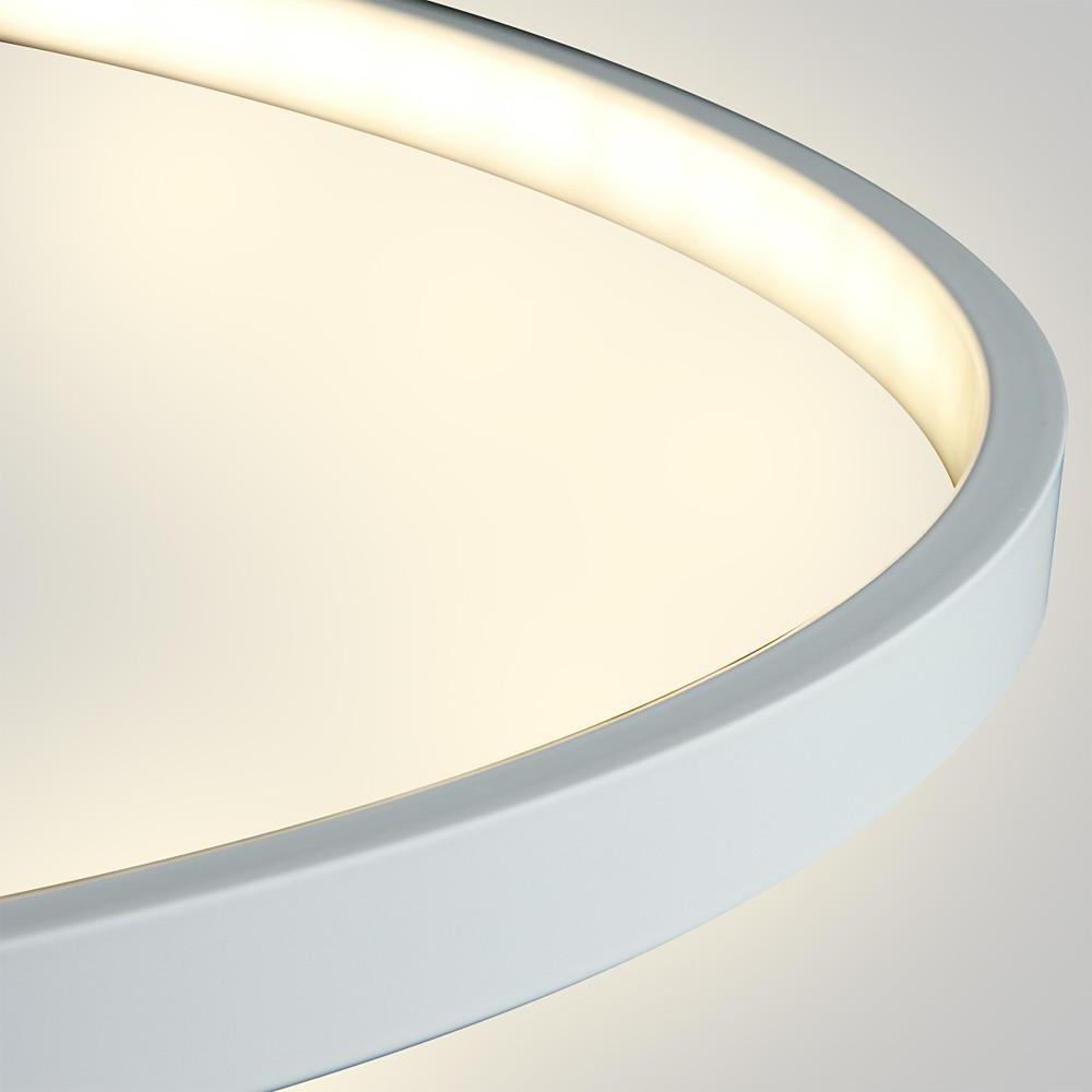Round Geometric Single-Ring Pendant Chandelier — Black Metal & Acrylic, 30W LED, Dimmable 3000K–6000K, Remote, 31"