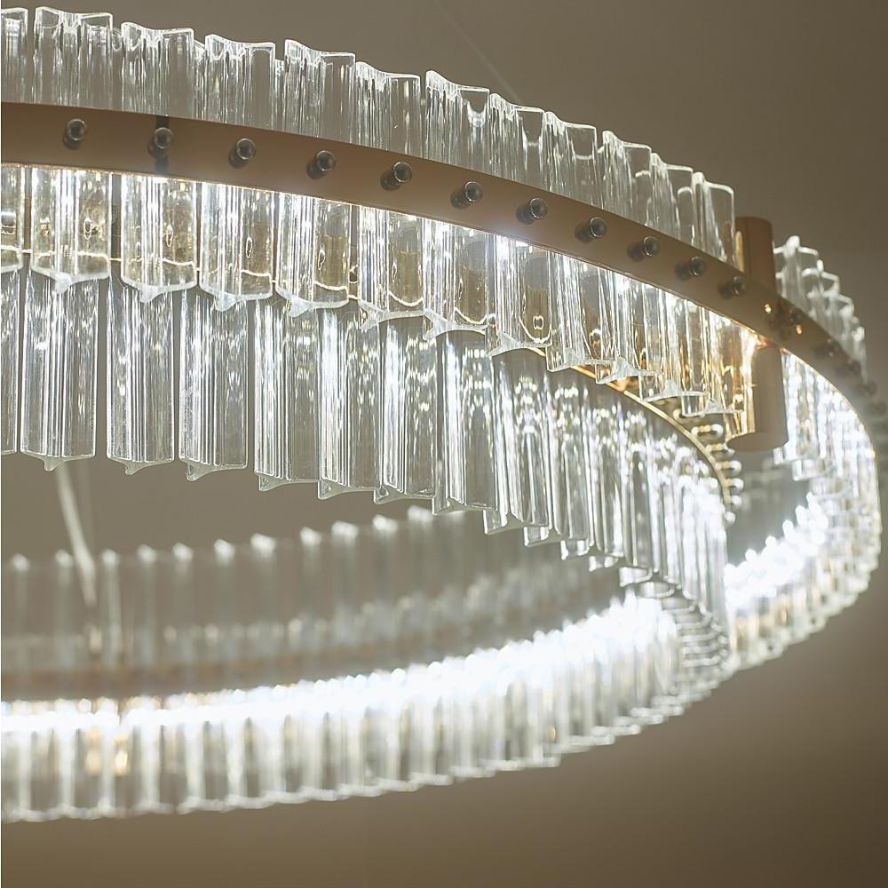 Modern Luxury Gold LED Crystal Chandelier with Dozens of Crystals