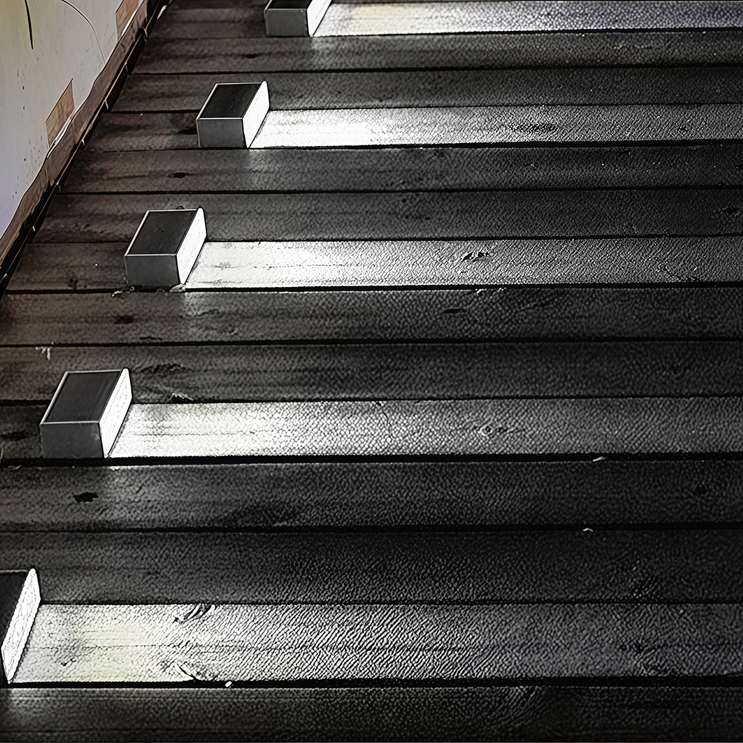 Modern Solar Step & Deck Lights, 6-Pack — ABS+PC, LED, Dual-Color 3000K/6000K, IP65 Weatherproof