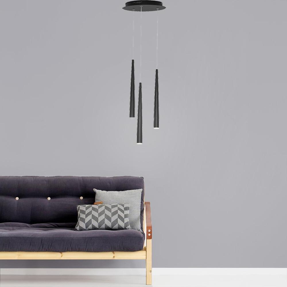 Modern Rustic Multi-Light Pendant Chandelier — Metal and Acrylic, LED Integrated, Eye-Protection, 3000K / 6000K, Adjustable Height