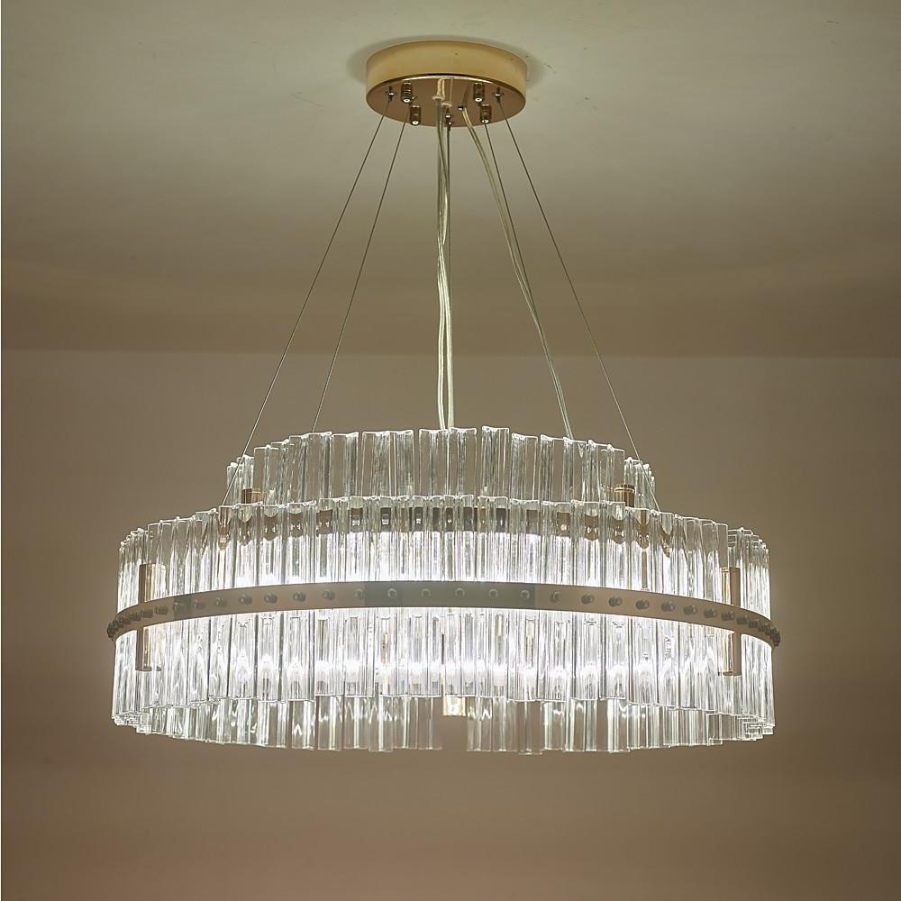 Modern Luxury Gold LED Crystal Chandelier with Dozens of Crystals