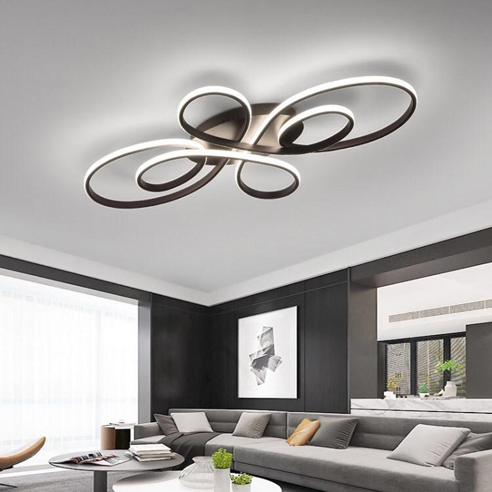 Wave Ornate Flush-Mount Ceiling Light — Aluminum, Silica Gel Shade, LED, Dimmable, 3000K–6000K, 31" x 19"