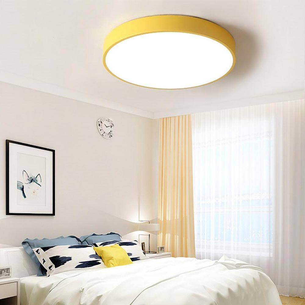 Circular LED Flush-Mount Ceiling Light — 16", 24W, 3-Step Dimming, Remote, Multi-Color Options