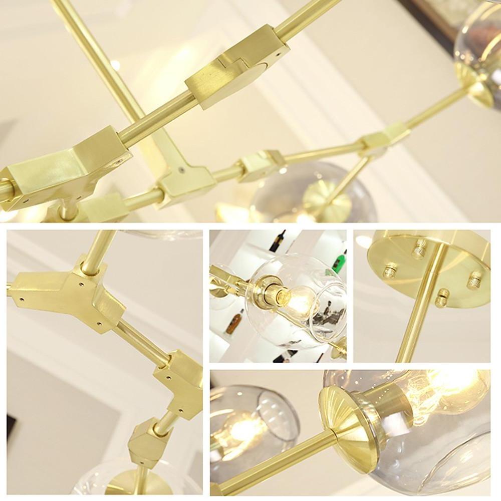 Globe Sputnik Industrial Chandelier — Metal and Glass, E27, 3/5/6/7-Light, Choice of Finish and Shade Color