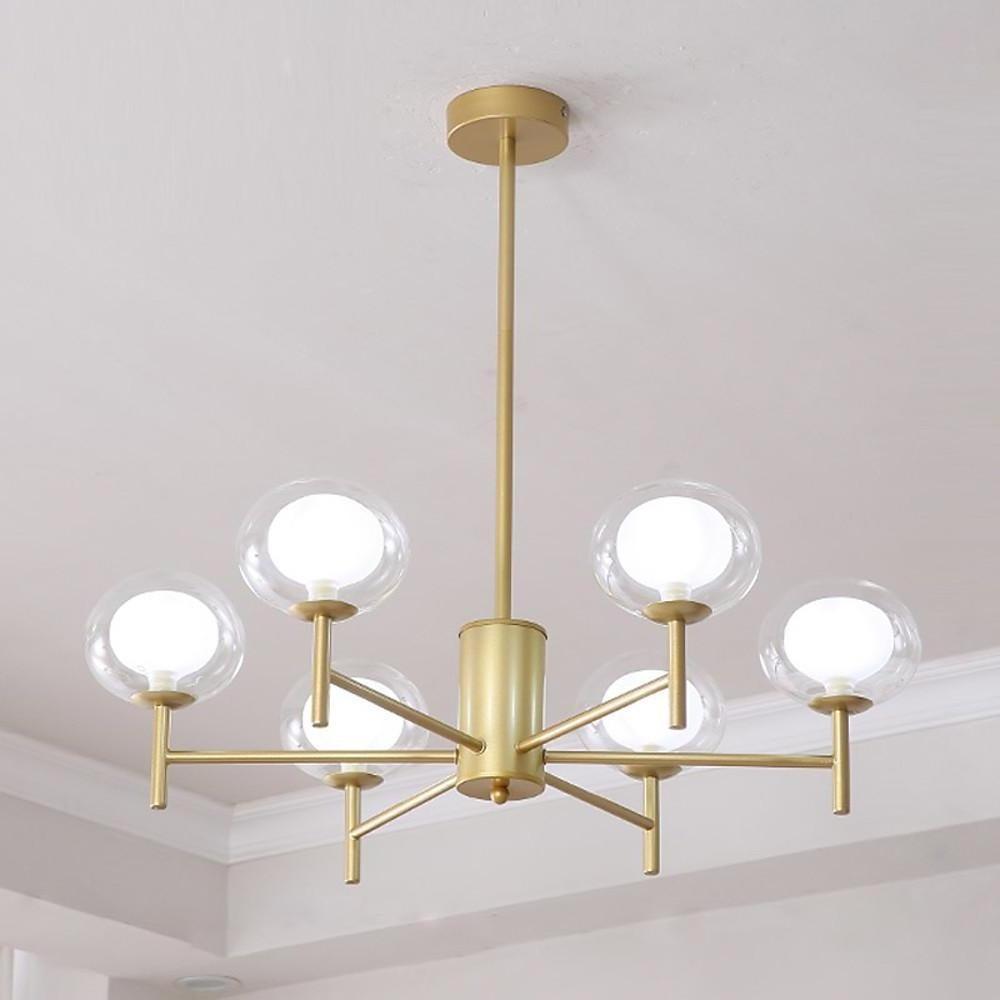 Sputnik Bubble Chandelier — Black or Gold Metal and Glass, 18-Light Industrial, 30" Diameter