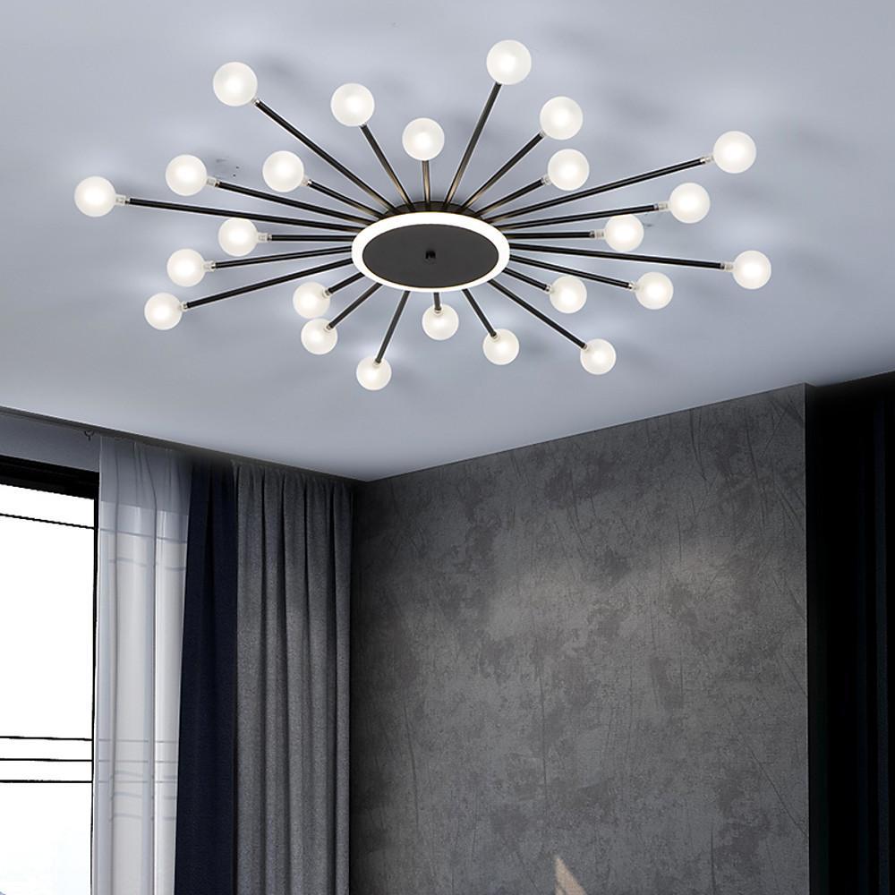Tree Branch Chandelier — Glass and Metal, 18-Light / 24-Light / 30-Light, Black or Gold