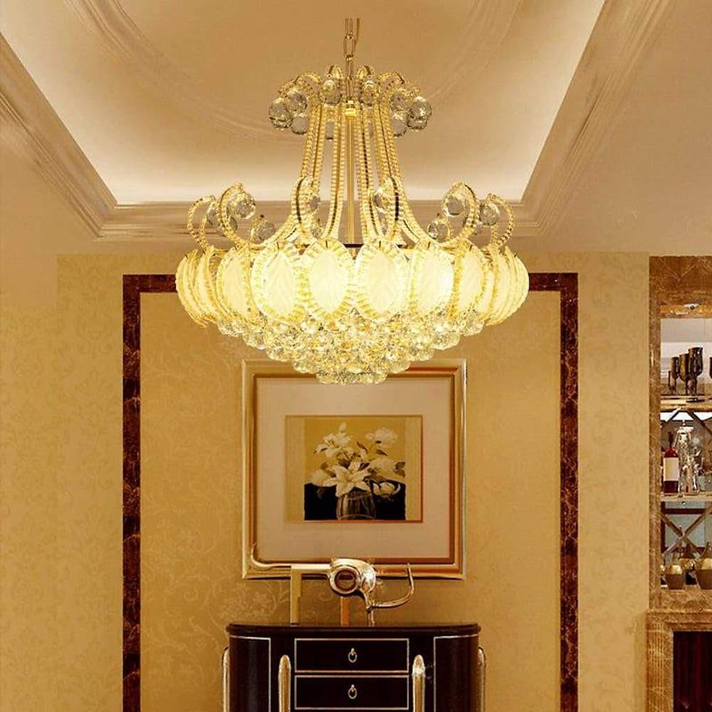 8-Light Vintage Crystal Chandeliers in Modern Gold and Silver for Living Rooms