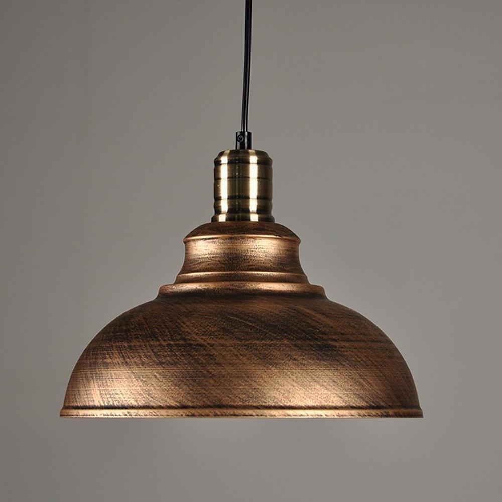 Vintage Semi-Globe Pendant Light — Metal, Industrial, 11" / 14" / 16", 59" Adjustable Cord