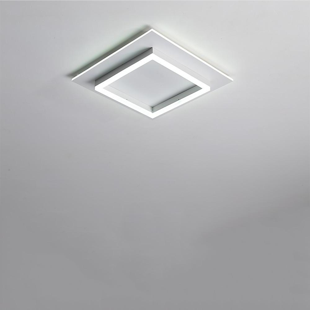 Square Modern LED Flush-Mount Ceiling Light, Set of 2 — Metal, Acrylic Shade, 36W, 16", Dual Color Temperature