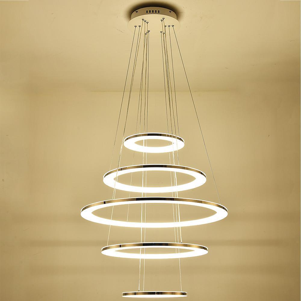 Mid-Century Adjustable Contemporary Chandelier with 5-Tiered LED Lights