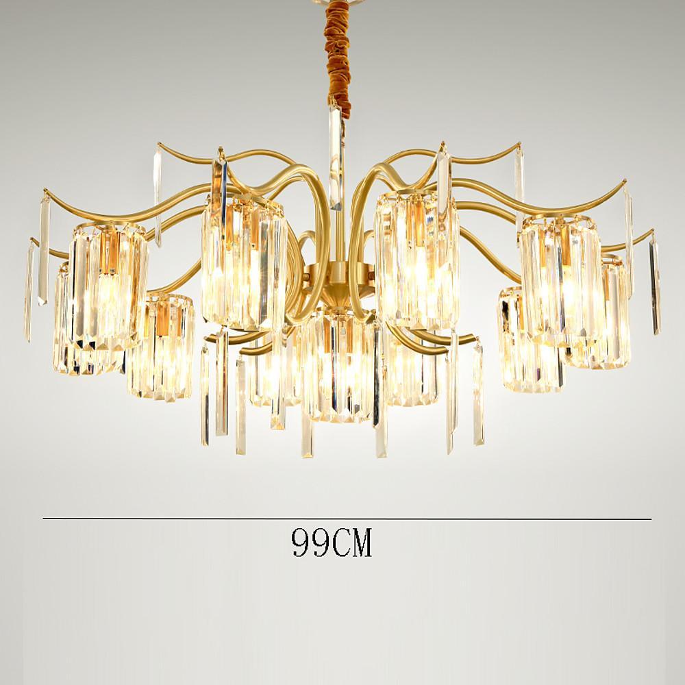 Modern Classical Crystal Chandelier — Copper and Gold, Glass and Crystal Accents, LED, 4- to 11-Light, 22"–39" Diameter