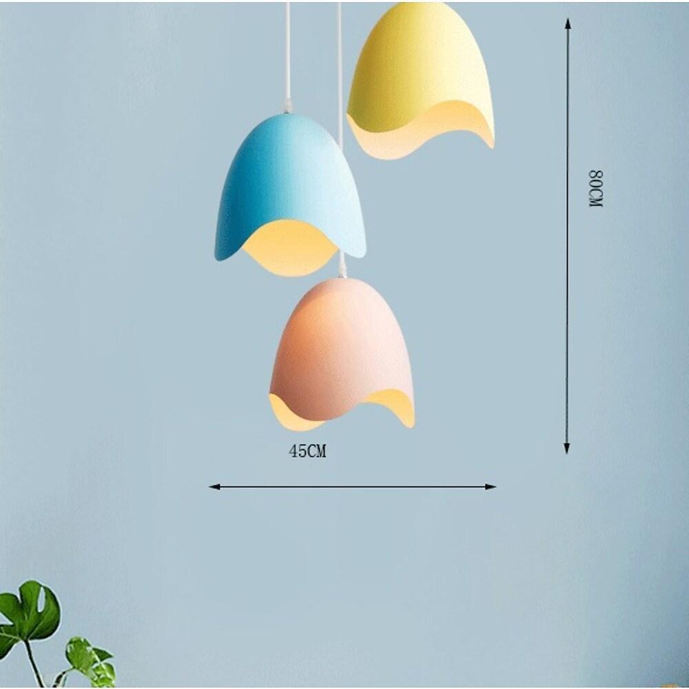 Half Eggshell 3-Light Pendant — Metal, Modern Industrial, Colorful (Yellow, Red, Blue)