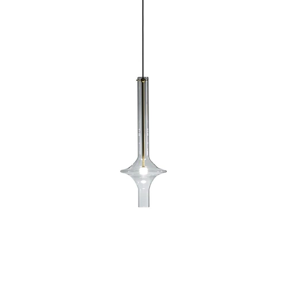 Minimalist Glass Mini Pendant — Metal, Transparent or Smoke Gray, LED 3000K, Adjustable 59" Cord