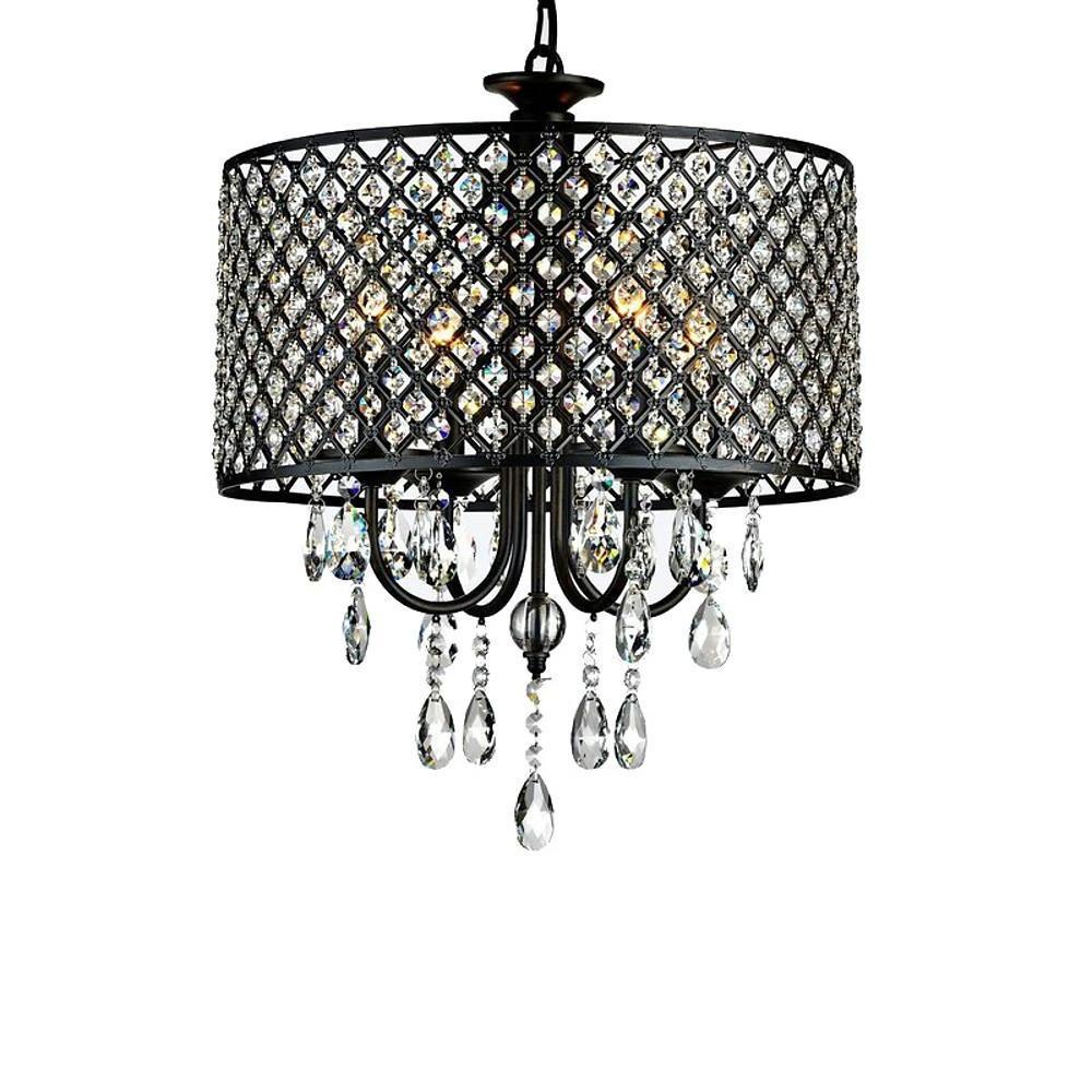 Crystal LED Country Pendant Light with Electroplated Metal Chandelier Design for Kitchen