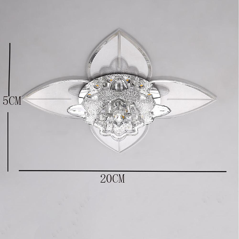 4-Pointed Star Crystal Flush-Mount Ceiling Light — Metal, LED 9W, 8" Diameter, Multi-Color
