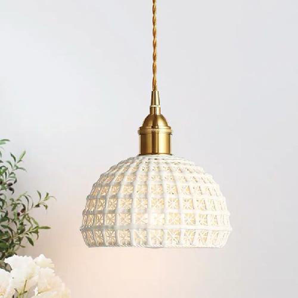 modern semi globe ceramic copper pendant light artistic pendant lighting