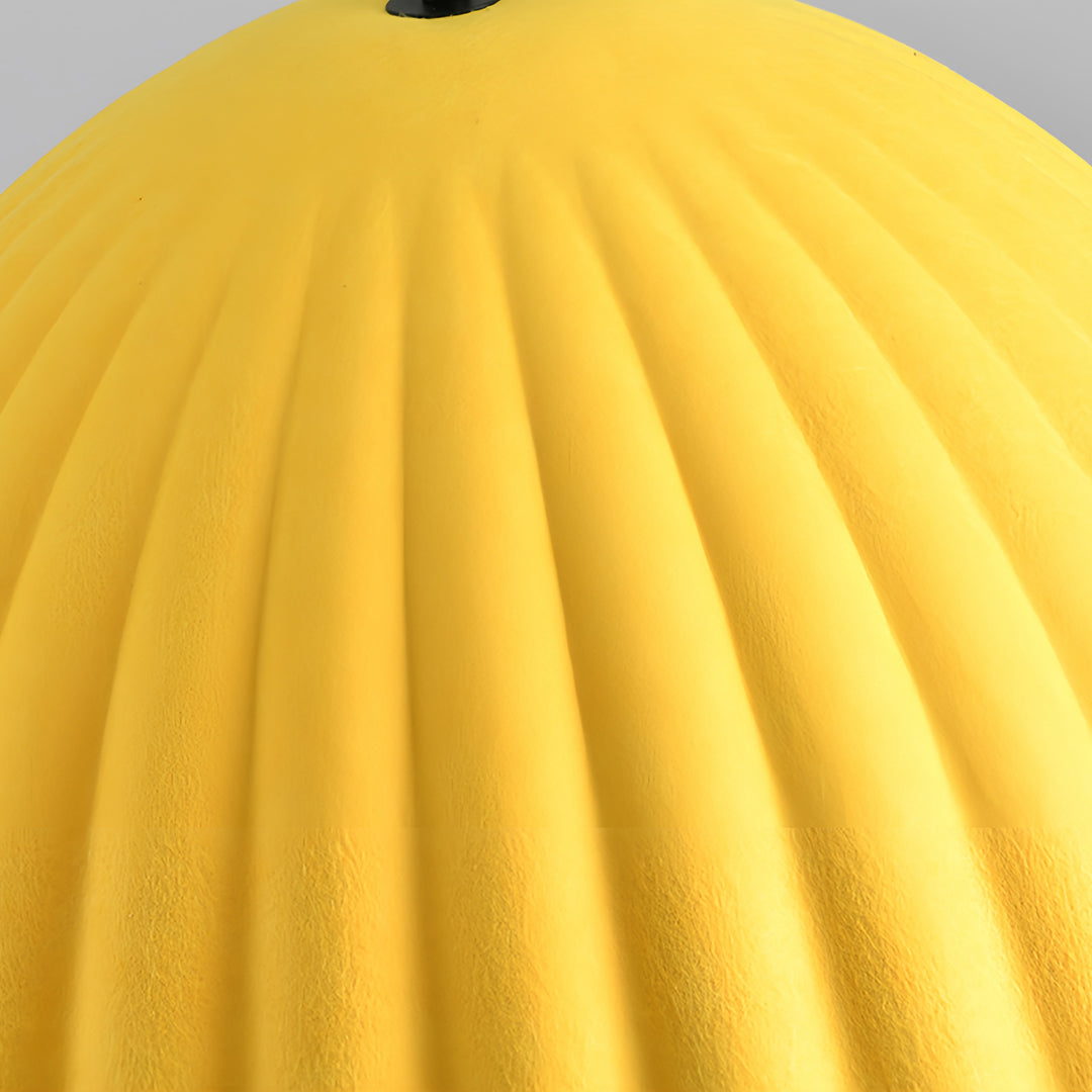 Pumpkin-Shaped Felt Pendant Light — PET Felt, Sound-Absorbing, E27, 14"–30" dia.