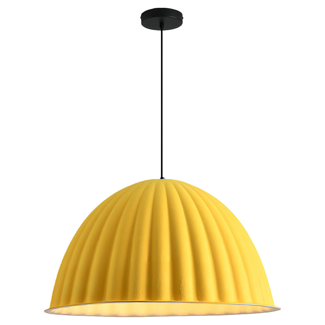 Pumpkin-Shaped Felt Pendant Light — PET Felt, Sound-Absorbing, E27, 14"–30" dia.