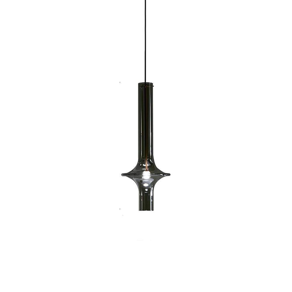 Minimalist Glass Mini Pendant — Metal, Transparent or Smoke Gray, LED 3000K, Adjustable 59" Cord