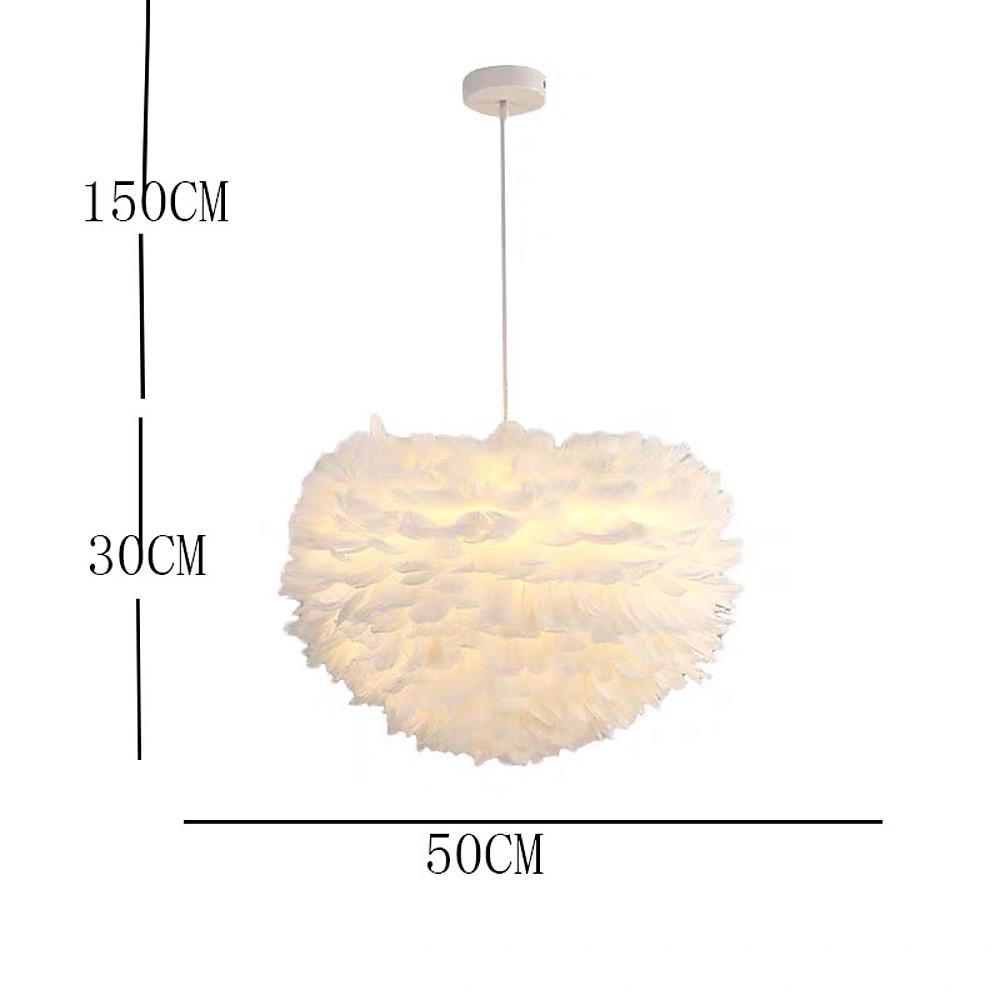 Feather Chandelier — Metal, Pink or White, 3-Light LED, 20" Diameter, 3000K Warm White