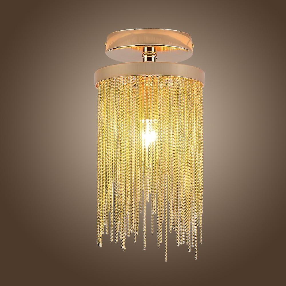 Tassel Modern Farmhouse Semi-Flush Mount — Metal, LED, 6" Diameter, 1-Light