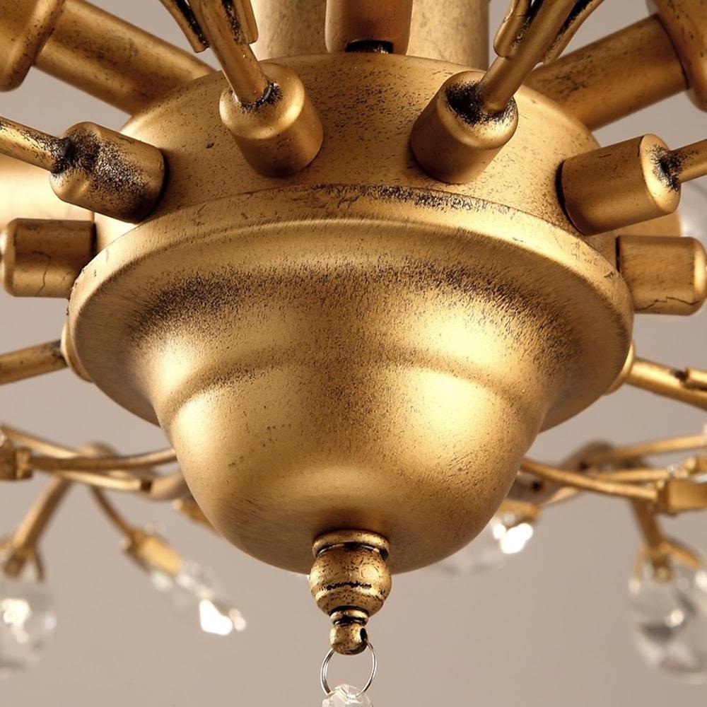 Crystal Flower Chandelier — Metal, Clear Crystal, E12/E14 LED, 4-, 5-, or 6-Light, 24" Diameter