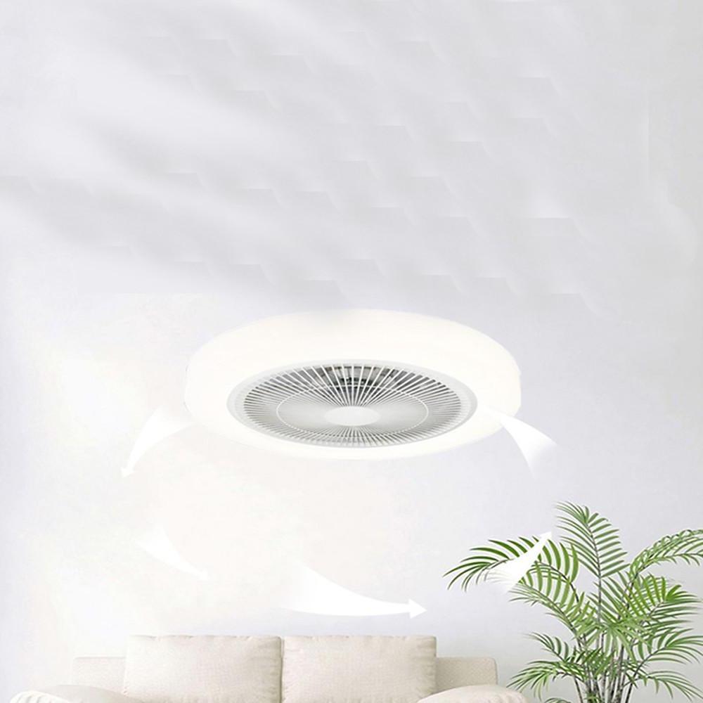 LED Bladeless Ceiling Fans with Lights - Rounded Linear Flush Mount Design for Living Rooms