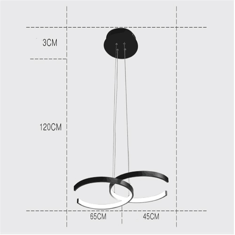 C-Shaped Pendant Lights, Set of 2 — Aluminum, LED 46W, 3000–6000K Dimmable, 26" Wide