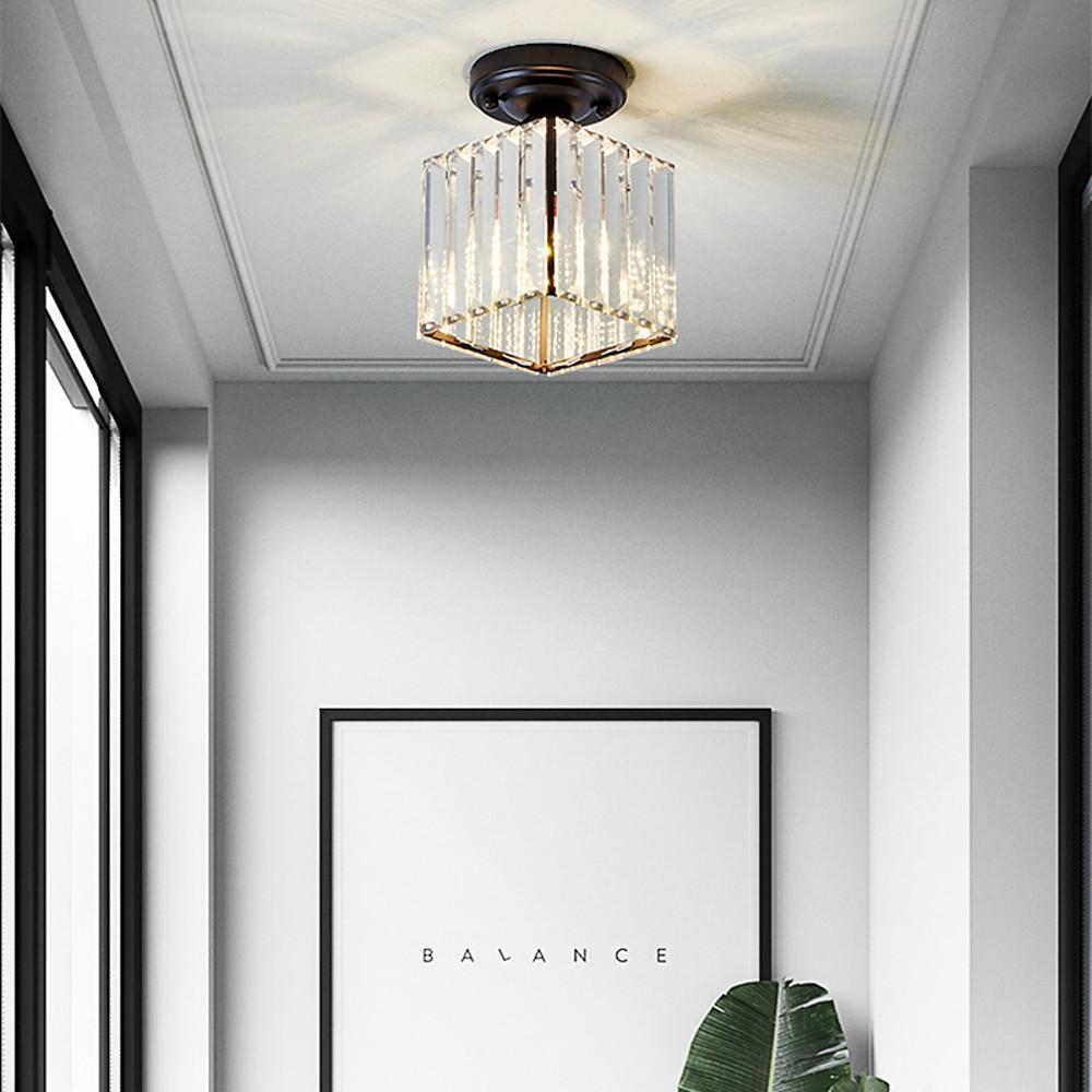 Modern Semi Flush Mount Ceiling Lights with Crystal Foyer Design