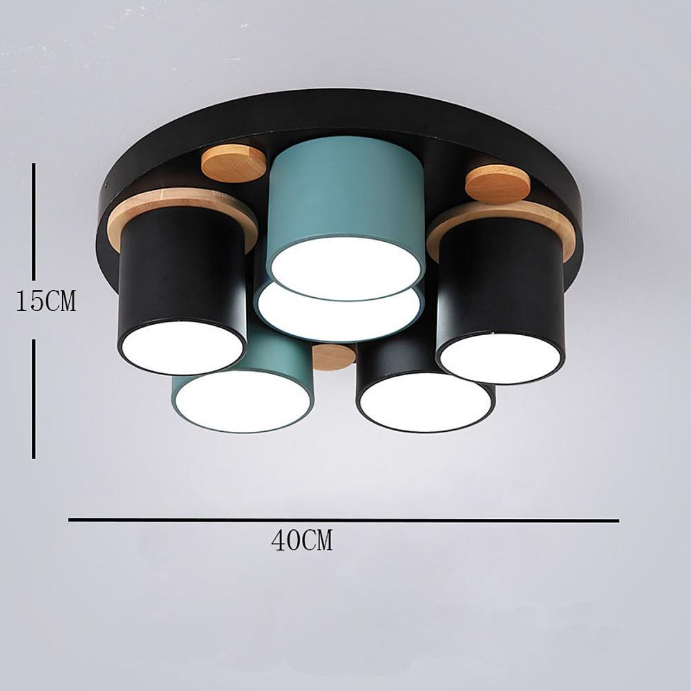 Rounded Cylindrical LED Flush-Mount Ceiling Light — Metal & PVC, 3000–5400K, 3, 6, or 8-Light