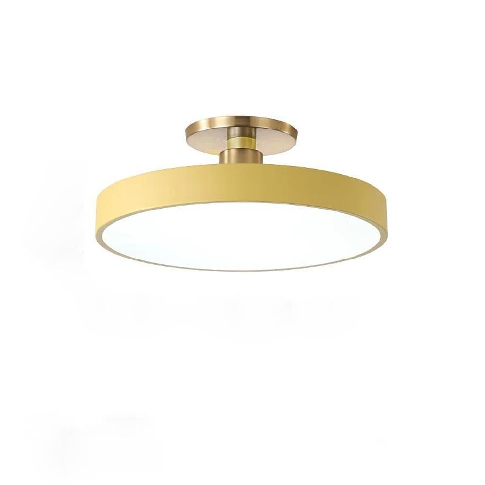 Circular LED Flush-Mount Ceiling Light — Metal and Acrylic, 16", 3000–5400K Adjustable
