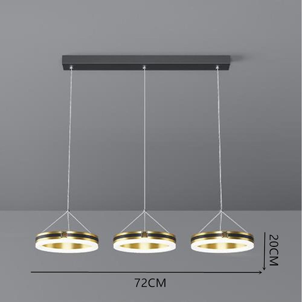 Three-Circle LED Pendant Chandelier — Metal and Acrylic, 3-Light, Dimmable, Three-Color Dimming, 28" Wide