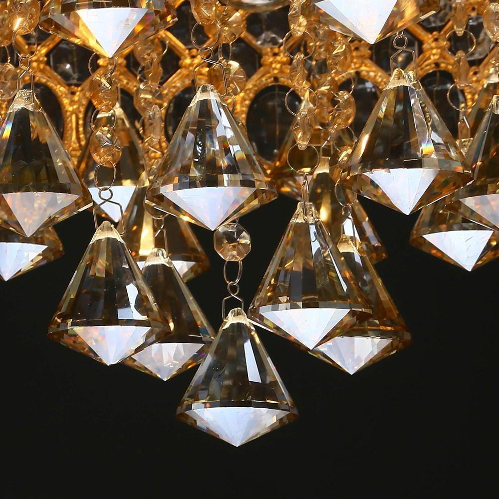 Drum Crystal Flush-Mount Chandelier — Metal and Crystal, 4-Light, E12/E14, 40W, 15" Diameter