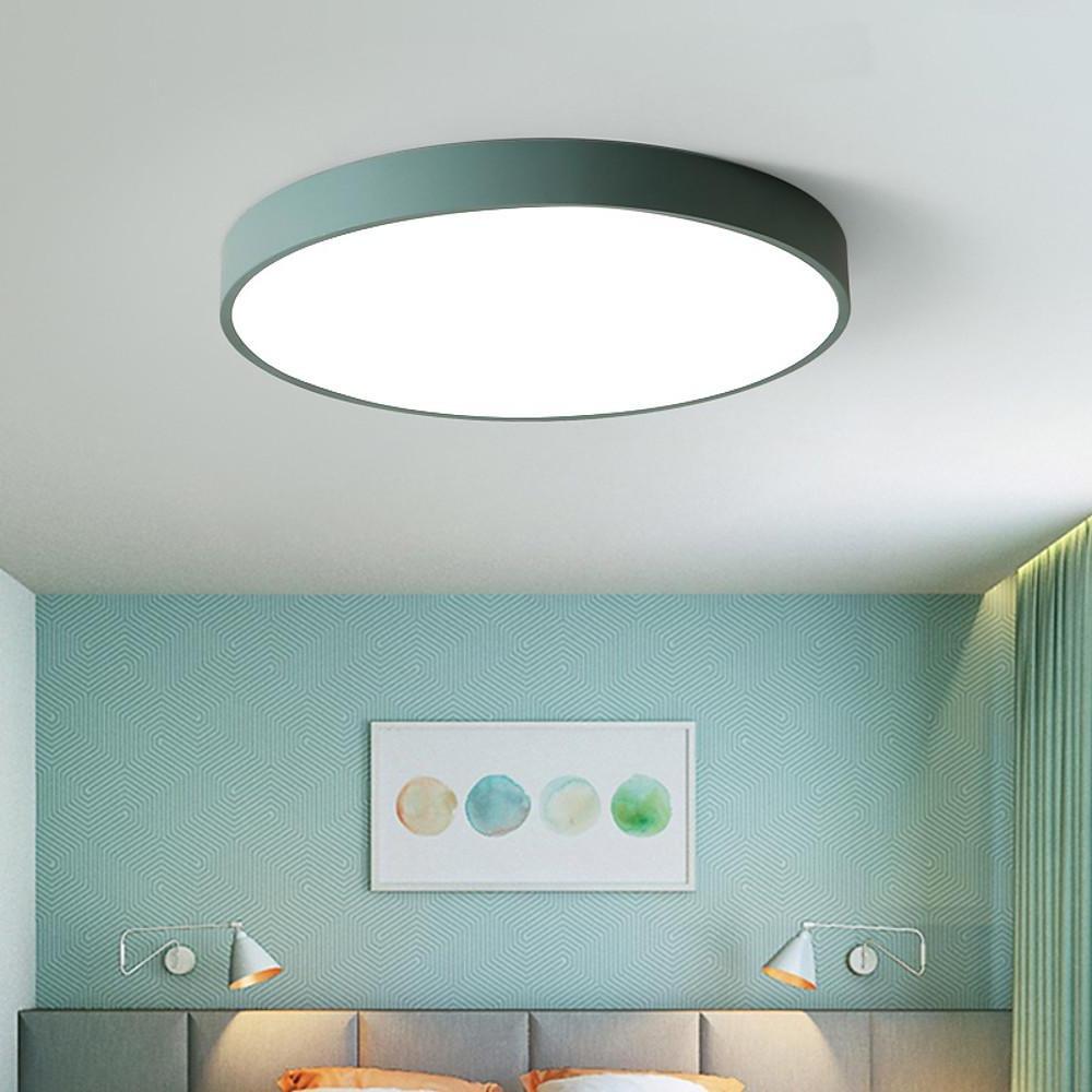 Circular LED Flush-Mount Ceiling Light — 16", 24W, 3-Step Dimming, Remote, Multi-Color Options
