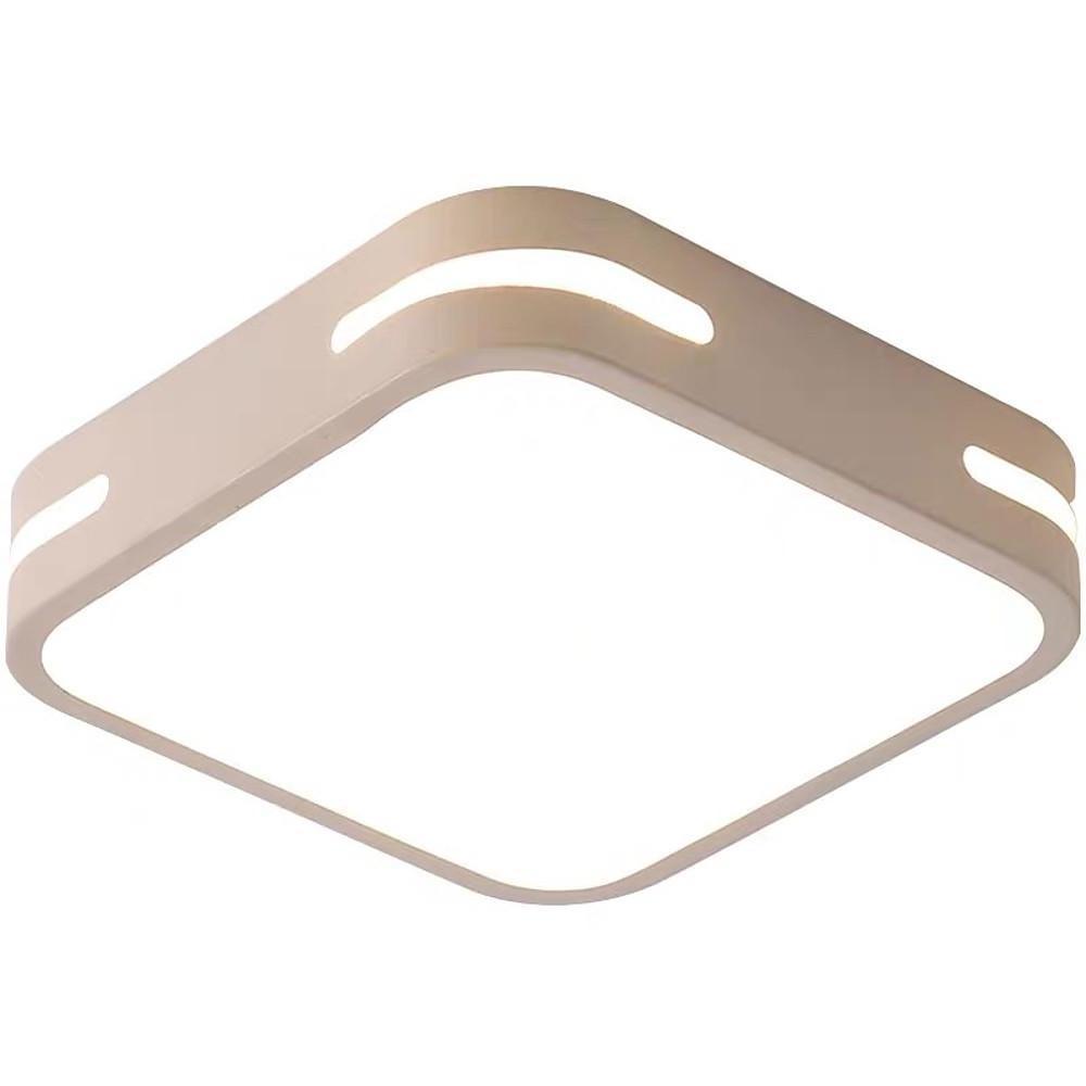 Square Flush-Mount Ceiling Light — Metal and Acrylic, LED Integrated, 20W, 9"