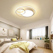 Three-Circle Round LED Flush-Mount Ceiling Light — Metal & Aluminum, Warm White / Daylight, 16", 19", or 24"
