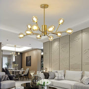 Sputnik Chandelier — Metal and Glass, 12-Light LED, 35" Diameter, 3000K–6000K