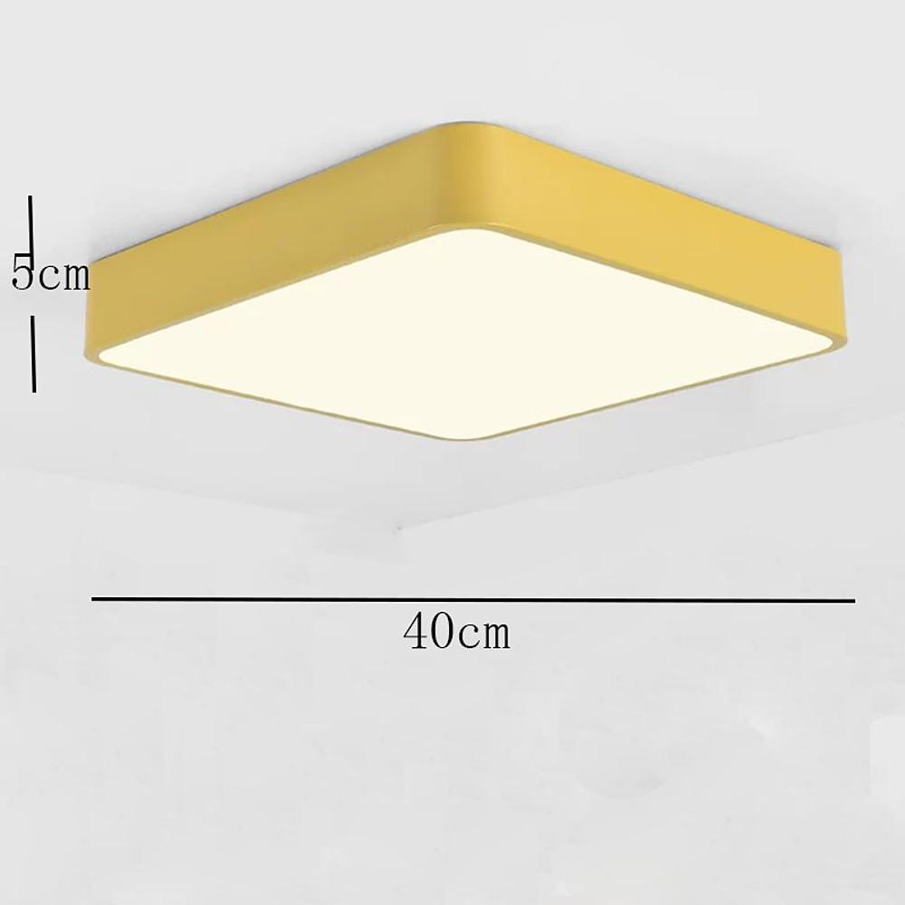 Modern Square LED Flush-Mount Ceiling Light — Metal, PVC & Acrylic, 20W, 3000–5400K, 16"