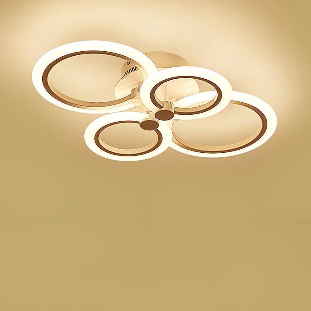 Tiered Circles Flush-Mount Ceiling Light — Aluminum & Acrylic, 2800K–7000K, 4-Light / 6-Light / 8-Light