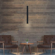 Slim Cylindrical Mini Pendant — Black Aluminum, Integrated LED Downlight, 5W, 1-Light