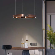 Open Ring LED Pendant Light — Stainless Steel and Acrylic, 24" Diameter, 3000–5400K, Gold Finish
